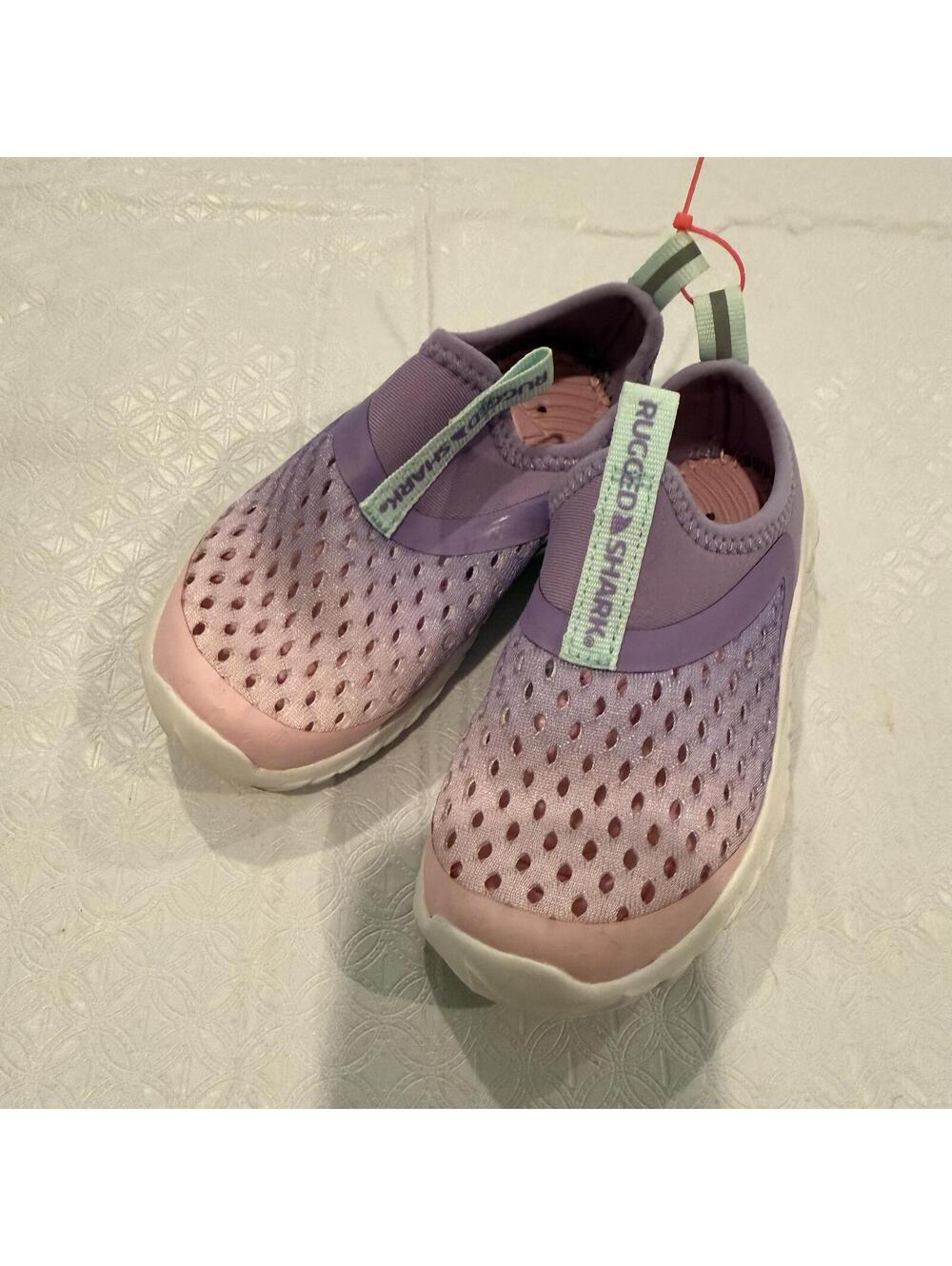 Rugged Shark Kids Purple and Pink Slip-On Sneakers